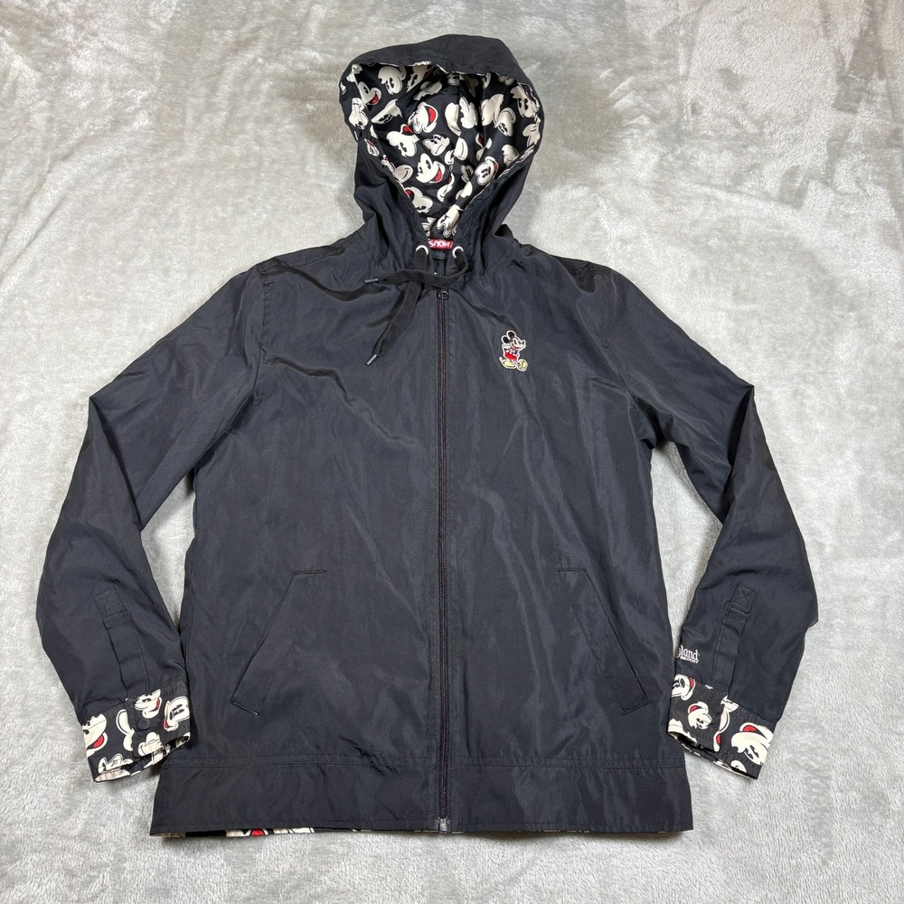 Disney Parks Windbreaker Women XS Mickey Mouse Rain Jacket Disneyland Full Zip